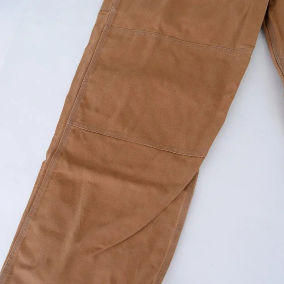 Vintage Tough Duck Tan 100% Cotton Double  Knee Zip Up Overalls Size XL-XXL - Picture 6 of 16